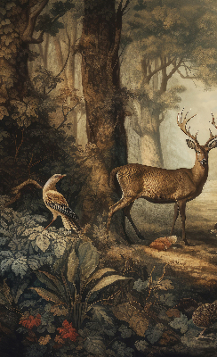 Modern roller blind con estampado de animales del bosque