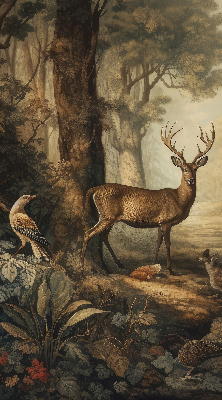 Modern roller blind con estampado de animales del bosque
