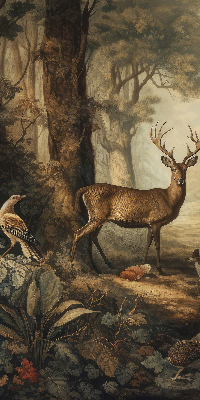 Modern roller blind con estampado de animales del bosque
