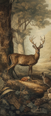 Modern roller blind con estampado de animales del bosque