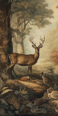 Modern roller blind con estampado de animales del bosque