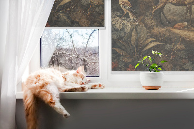Modern roller blind con estampado de animales del bosque