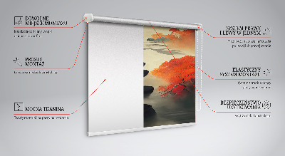 Estor enrollable para ventana con diseño de montaña