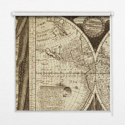 Estor enrollable con estampado del mapa del mundo antiguo