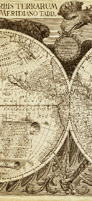 Estor enrollable con estampado del mapa del mundo antiguo
