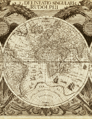 Estor enrollable con estampado del mapa del mundo antiguo