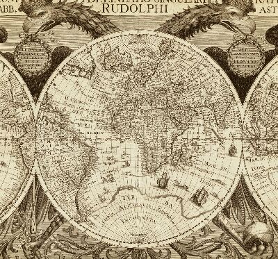 Estor enrollable con estampado del mapa del mundo antiguo