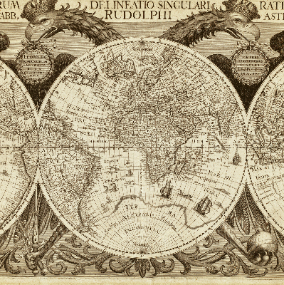 Estor enrollable con estampado del mapa del mundo antiguo