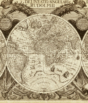 Estor enrollable con estampado del mapa del mundo antiguo