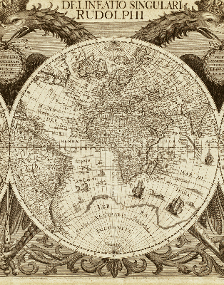 Estor enrollable con estampado del mapa del mundo antiguo