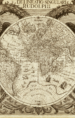 Estor enrollable con estampado del mapa del mundo antiguo