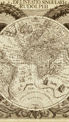 Estor enrollable con estampado del mapa del mundo antiguo