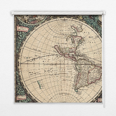 Modern roller blind con diseño de mapa del mundo