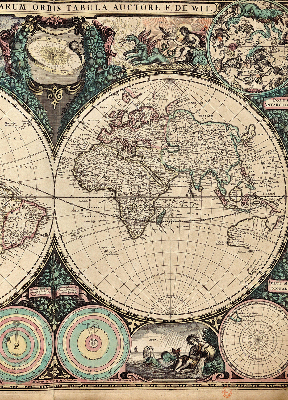 Modern roller blind con diseño de mapa del mundo