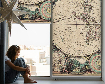 Modern roller blind con diseño de mapa del mundo