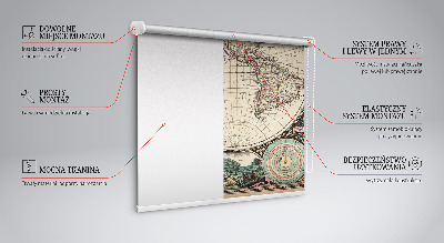 Modern roller blind con diseño de mapa del mundo
