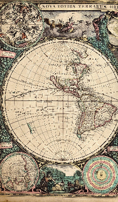 Modern roller blind con diseño de mapa del mundo