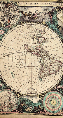 Modern roller blind con diseño de mapa del mundo