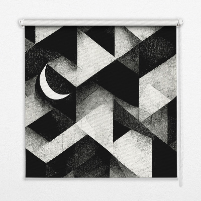 Estor enrollable con diseño de triángulos en estilo abstracto