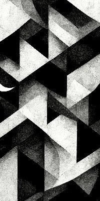 Estor enrollable con diseño de triángulos en estilo abstracto