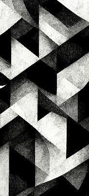Estor enrollable con diseño de triángulos en estilo abstracto
