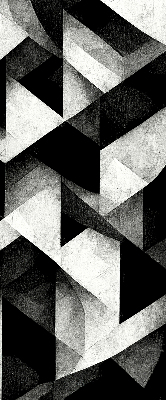 Estor enrollable con diseño de triángulos en estilo abstracto