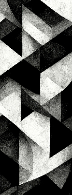 Estor enrollable con diseño de triángulos en estilo abstracto