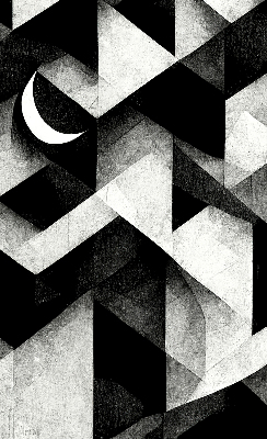 Estor enrollable con diseño de triángulos en estilo abstracto
