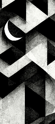 Estor enrollable con diseño de triángulos en estilo abstracto