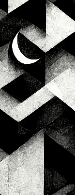 Estor enrollable con diseño de triángulos en estilo abstracto