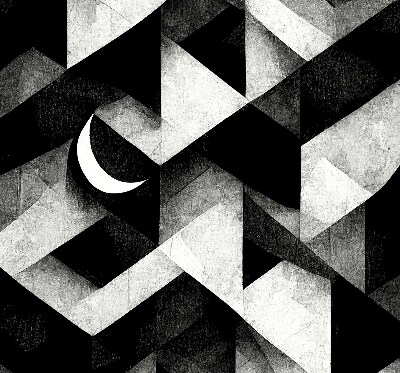 Estor enrollable con diseño de triángulos en estilo abstracto