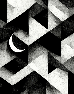 Estor enrollable con diseño de triángulos en estilo abstracto