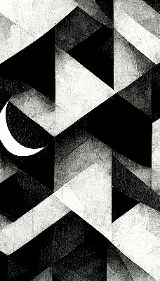 Estor enrollable con diseño de triángulos en estilo abstracto
