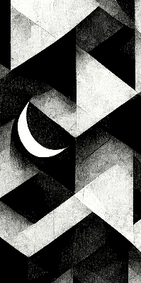 Estor enrollable con diseño de triángulos en estilo abstracto