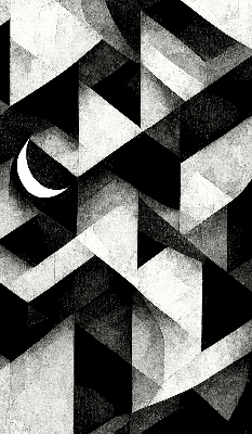 Estor enrollable con diseño de triángulos en estilo abstracto