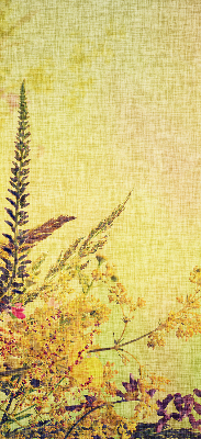 Estor enrollable para ventana con estampado de plantas