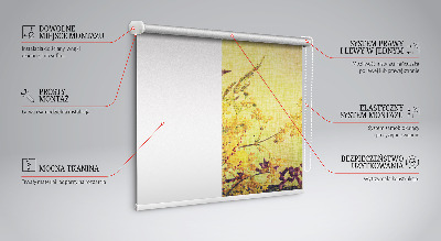 Estor enrollable para ventana con estampado de plantas