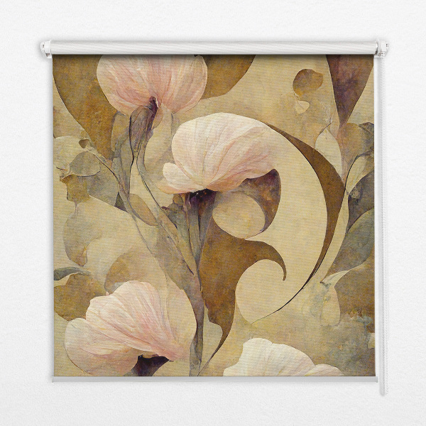 Modern roller blind con diseño de flores rosas