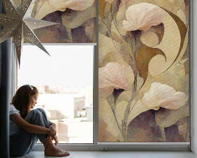 Modern roller blind con diseño de flores rosas