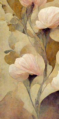 Modern roller blind con diseño de flores rosas