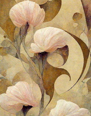 Modern roller blind con diseño de flores rosas