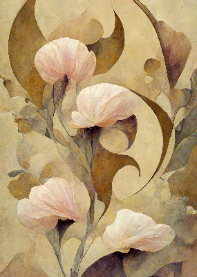 Modern roller blind con diseño de flores rosas