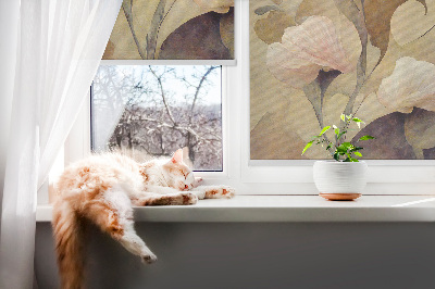 Modern roller blind con diseño de flores rosas