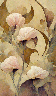 Modern roller blind con diseño de flores rosas