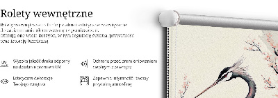 Modern roller blind con diseño de garza entre flores