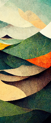 Estor enrollable con estampado de colinas abstractas