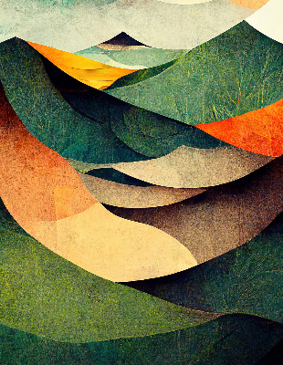 Estor enrollable con estampado de colinas abstractas