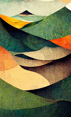 Estor enrollable con estampado de colinas abstractas
