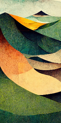 Estor enrollable con estampado de colinas abstractas