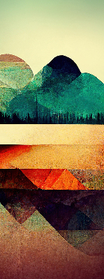 Modern roller blind con estampado de montañas abstractas